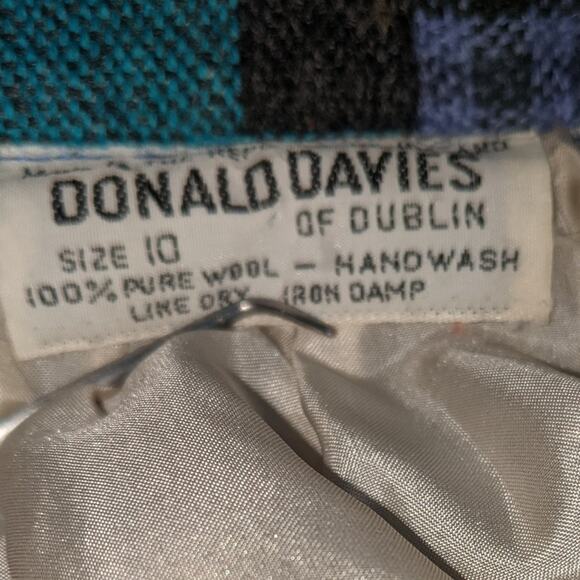 Vintage 60's Donald Davies Irish Wool Midi Skirt Patchwork Lined See Measurement - Picture 3 of 8